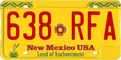 NM license plate 638RFA