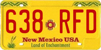 NM license plate 638RFD