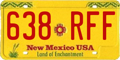 NM license plate 638RFF