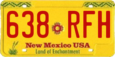 NM license plate 638RFH