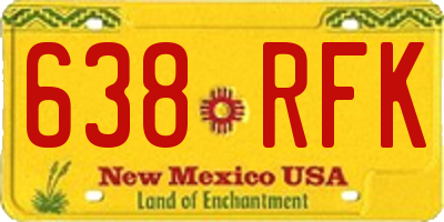 NM license plate 638RFK