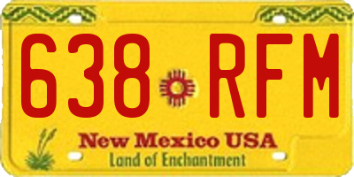 NM license plate 638RFM