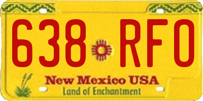 NM license plate 638RFO