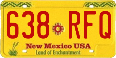 NM license plate 638RFQ
