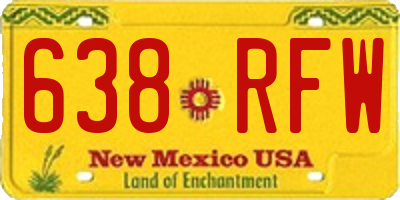 NM license plate 638RFW