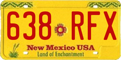 NM license plate 638RFX