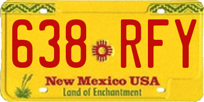 NM license plate 638RFY