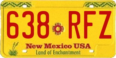 NM license plate 638RFZ