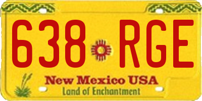 NM license plate 638RGE