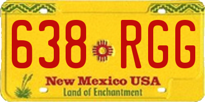 NM license plate 638RGG