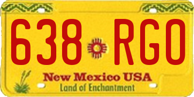 NM license plate 638RGO