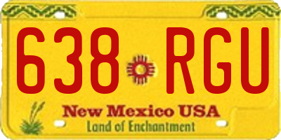 NM license plate 638RGU