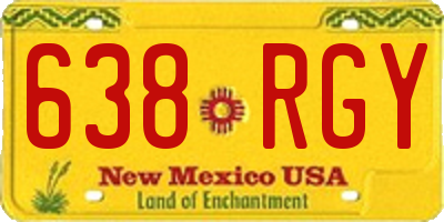 NM license plate 638RGY