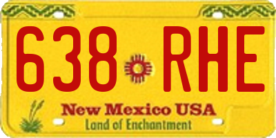NM license plate 638RHE