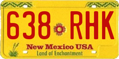 NM license plate 638RHK