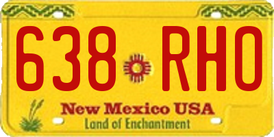 NM license plate 638RHO