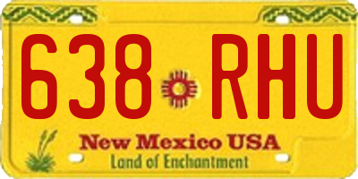 NM license plate 638RHU
