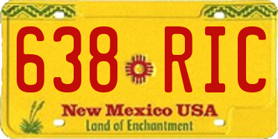 NM license plate 638RIC