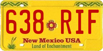 NM license plate 638RIF