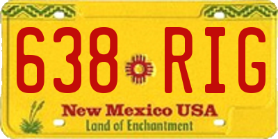 NM license plate 638RIG