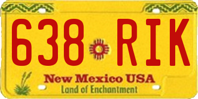NM license plate 638RIK