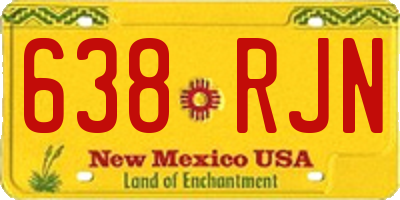 NM license plate 638RJN