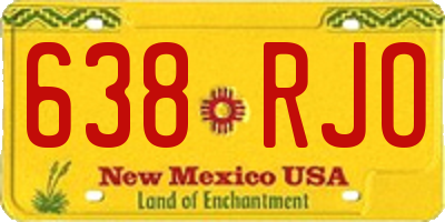 NM license plate 638RJO