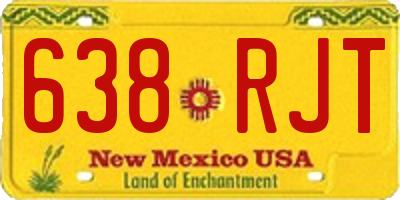 NM license plate 638RJT