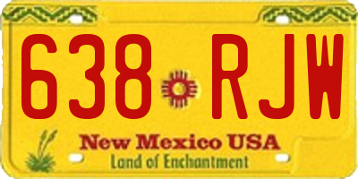 NM license plate 638RJW