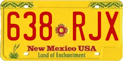 NM license plate 638RJX