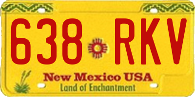 NM license plate 638RKV