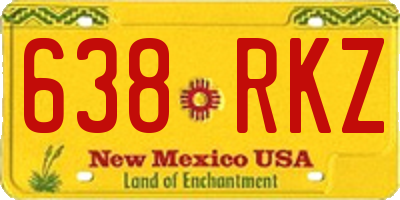 NM license plate 638RKZ