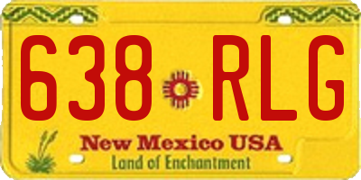NM license plate 638RLG