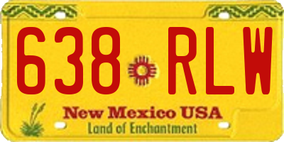NM license plate 638RLW