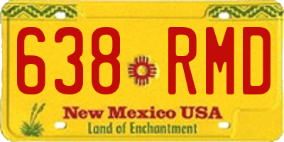 NM license plate 638RMD