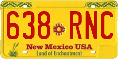 NM license plate 638RNC