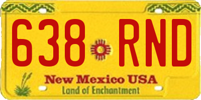 NM license plate 638RND