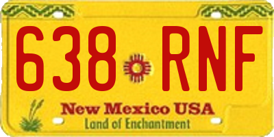 NM license plate 638RNF