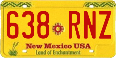 NM license plate 638RNZ