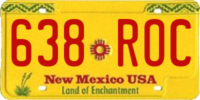NM license plate 638ROC