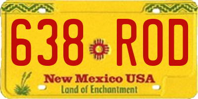 NM license plate 638ROD