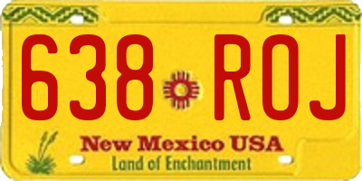 NM license plate 638ROJ
