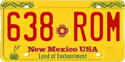 NM license plate 638ROM