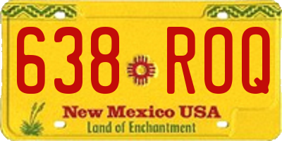 NM license plate 638ROQ