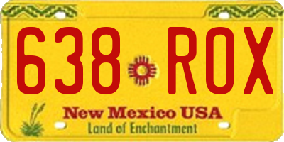 NM license plate 638ROX