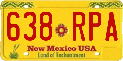 NM license plate 638RPA