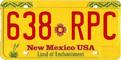 NM license plate 638RPC