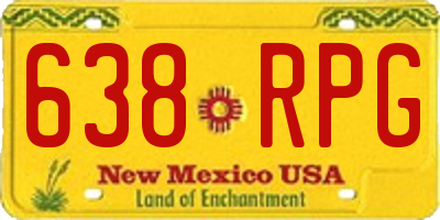 NM license plate 638RPG