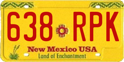 NM license plate 638RPK