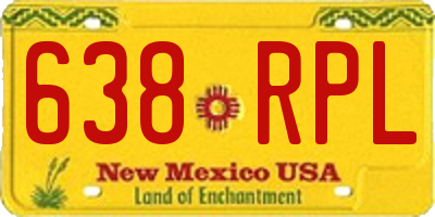 NM license plate 638RPL